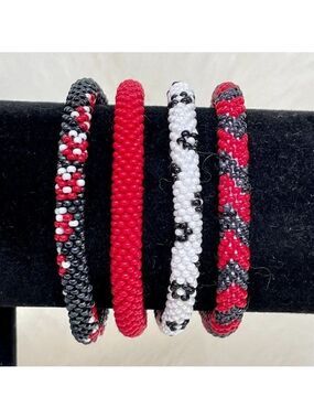 HAND CRAFTED in Nepal Beaded Bracelets (set of 4) #662